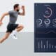 A man running with an app on his phone.